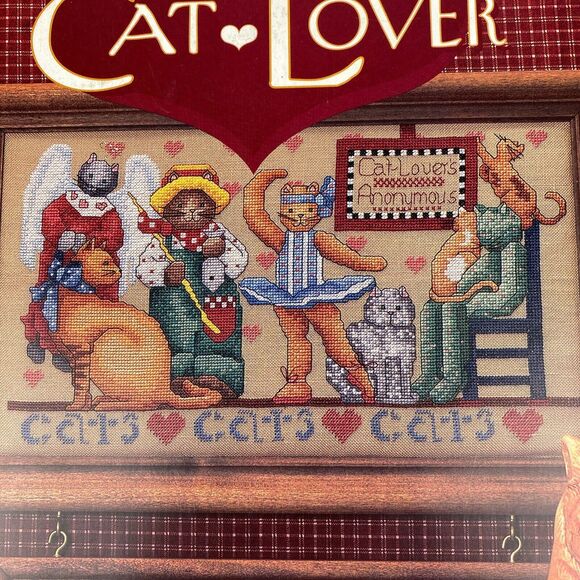 VTG Alma Lynne Designs Cat Lover 1995 cross stitch pattern leaflet ALX-128 - Picture 2 of 7